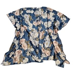 Ardene Silky Blue Floral Kimono Top Coverup